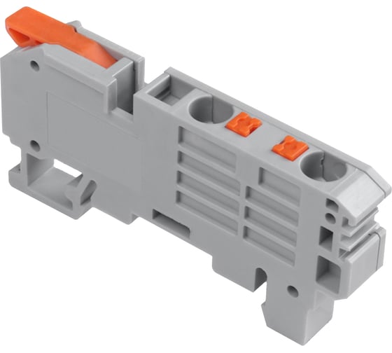 Клемма REXANT СМК 222-621-PT-6 3 вывода рычаг-push-in на DIN-рейку (1-6 мм²) серая (50 шт/уп) 07-5294