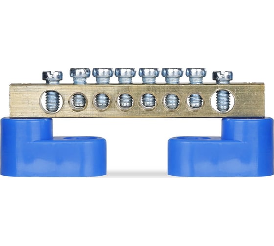 Нулевая "N" шина на двух угловых изоляторах Smartbuy латунь 6x9мм 8 групп SBE-bc-8-2i 1