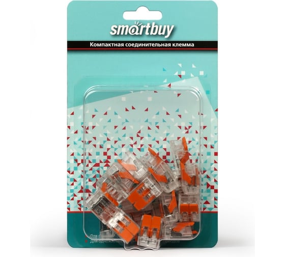 Компактная соединительная 2-х проводная клемма Smartbuy с рычажками, розничная упаковка SBE-ccwcc-2-rp