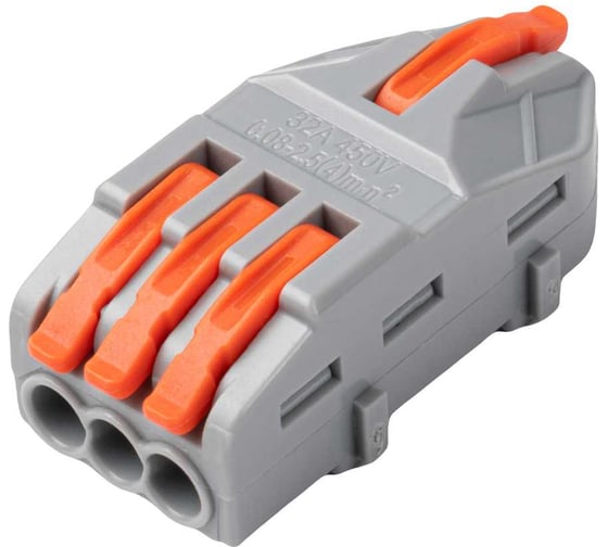 Клеммы строительно-монтажные проходные рычажные Jazzway CMK PTC-1P 4213 450V 32A 0,08-2,5(4,0) мм2 I 5073982