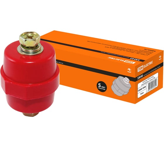 Изолятор TDM SM40 силовой Н40хD40хМ10мм с болтом SQ0807-0046 1