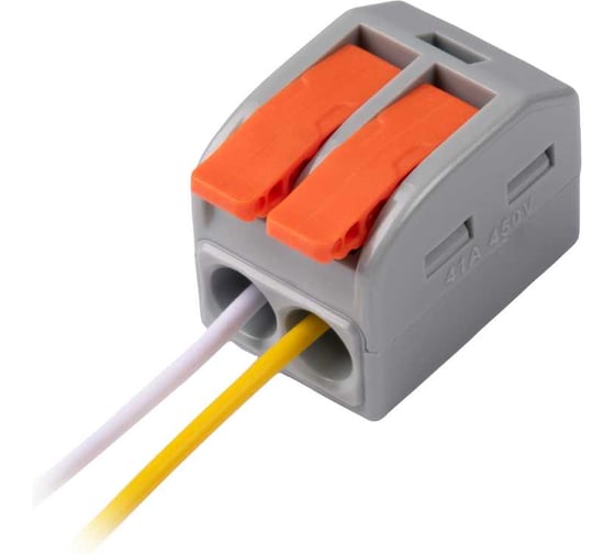 Клеммы строительно-монтажные рычажные СМК Jazzway PTC-2P 462 450V 41A 0,5-6,0 мм2 IP20 (упаковка 25 шт) 5074064