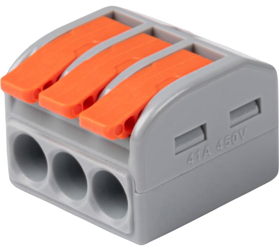 Клеммы строительно-монтажные рычажные СМК Jazzway PTC-3P 463 450V 41A 0,5-6,0 мм2 IP20 (упаковка 25 шт) 5074088