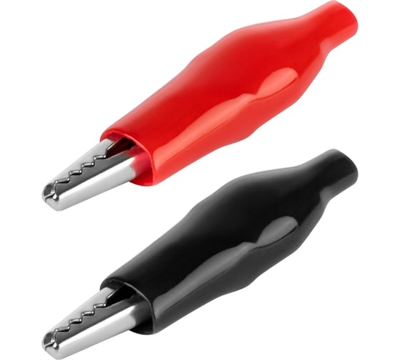 Зажим крокодил TDM ELECTRIC ЗКИ 10А, 56мм, в изоляции, красный/черный (1шт+1шт) SQ0541-0027