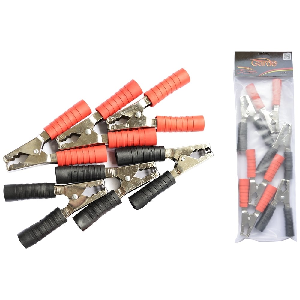 Клемма-зажим крокодил Garde 300А L-135мм 2шт черный+красный G3135RB ...