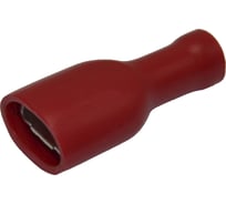 Плоский полностью изолированный наконечник KLR KRD-1638 с манжетой мама Красный НУ=100шт 6601638