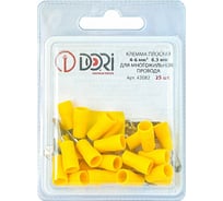 Разъём DORI плоский изолированный штекер 6,3 мм 4-6 мм2 РПИп 25 шт 42082