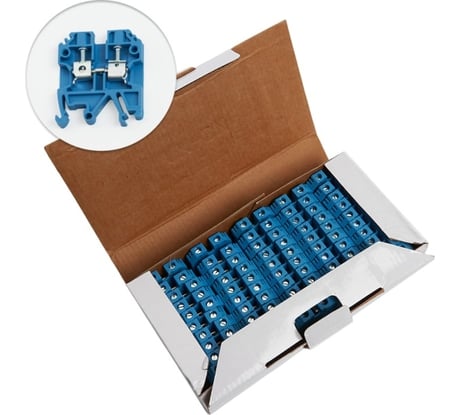 Наборный изолированный (винтовой) зажим STEKKER ЗНИ - 10,0 (JXB10), синий, 50шт в упак, 39361