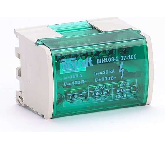 Кросс-модуль на DIN-рейку DEKraft ШН-103, 2x7, групп 100 А 32015DEK 1