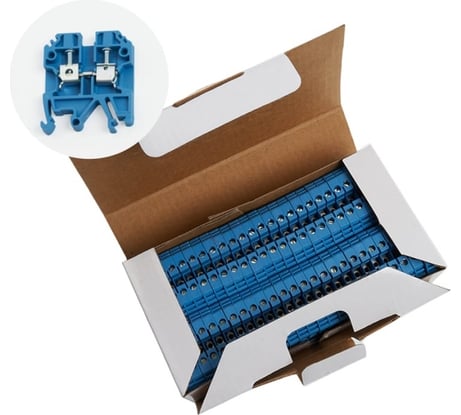 Изолированный наборный зажим (винтовой) STEKKER ЗНИ - 2,5 (JXB2.5), синий 39358