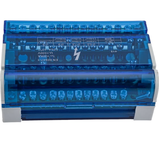 Шины STEKKER на DIN-рейку в корпусе (кросс-модуль) 4x15 3L+PEN LD505-415 39685