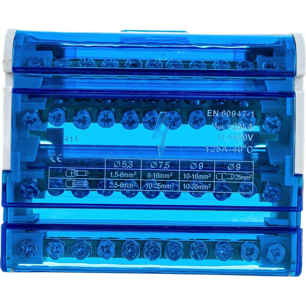 Шины на DIN-рейку STEKKER в корпусе (кросс-модуль) 4x11 3L+PEN LD505 ...