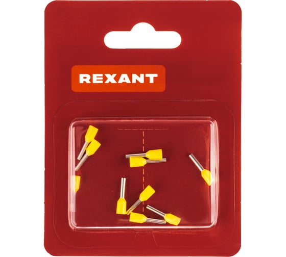 Штыревой втулочный изолированный наконечник REXANT F-8 мм 1 мм2 НШВи 1.0-8 красный 10 шт 06-0405-A