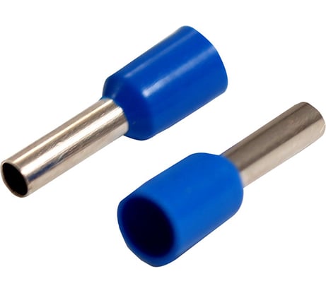 Штыревой втулочный изолированный наконечник REXANT F-8 мм 2.5 мм2, НШВи 2.5-8 синий 10 шт 06-0407-A