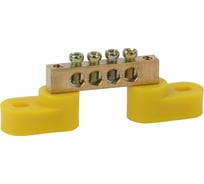 Шина ЭРА PE NO-222-107-1 земля на двух угловых изоляторах ШНИ-6x9-4-У2-Желтый, Б0044156