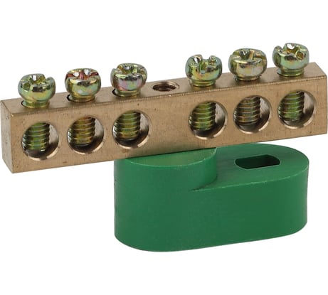 Шина ЭРА PE NO-222-102-1 земля на одном угловом изоляторе ШНИ-6x9-6-У1-Зеленый, Б0044151