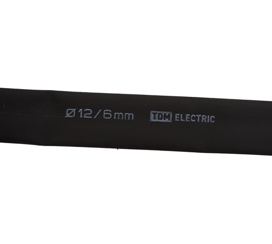 Термоусаживаемая трубка TDM ELECTRIC ТУТнг 12/6 черная (100 м/ролл) SQ0518-0028