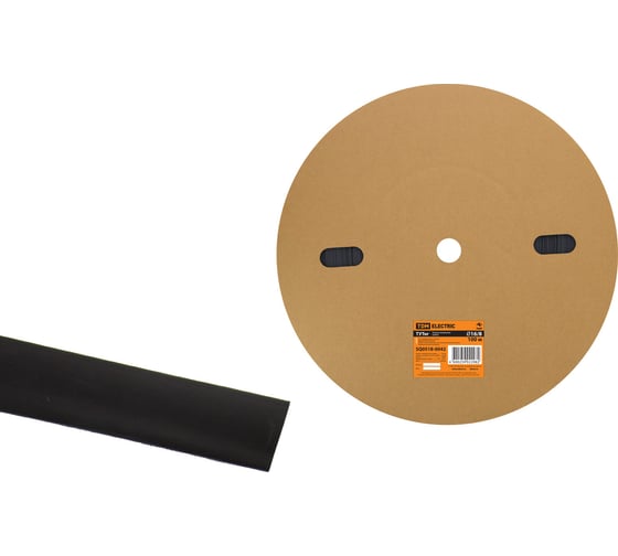 Термоусаживаемая трубка TDM ELECTRIC ТУТнг 16/8 черная (100 м/ролл) SQ0518-0042