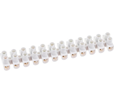 Винтовая клемма duwi ЗВИ-20 полипропилен, 2,5-12мм2, 12пар, 120 С, белый 26634 1