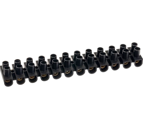 Винтовая клемма duwi ЗВИ-20 полипропилен, 2,5-12мм2, 12пар, 120 С, черный, 26626 6