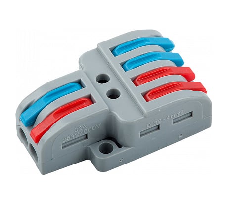 Универсальная клемма General Lighting Systems GTER7-24 монтажная, разветвительная 2x4 провода 800495