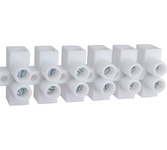 Клеммная винтовая колодка STEKKER, линейка 12 штук, полипропилен, LD226-6A DIY 39895