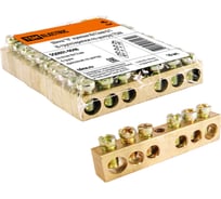 Шина "N" нулевая TDM ELECTRIC 8х12мм, 6 групп/крепеж по центру, в упаковке 10 штук SQ0801-0048