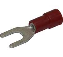 Вилочный изолированный наконечник KLR KL-V-001504 с ПВХ манжетой М4 Красный упаковка=100 шт. 11T1504