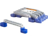 Шина нулевая "N" 6х9мм на двух угловых изоляторах 14 групп TDM ELECTRIC, никелированная SQ0801-0314