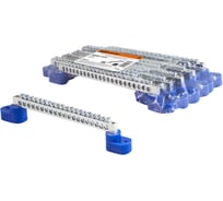 Шина TDM ELECTRIC N нулевая 6х9мм на двух угл. изоляторах 20 групп никелированная SQ0801-0315