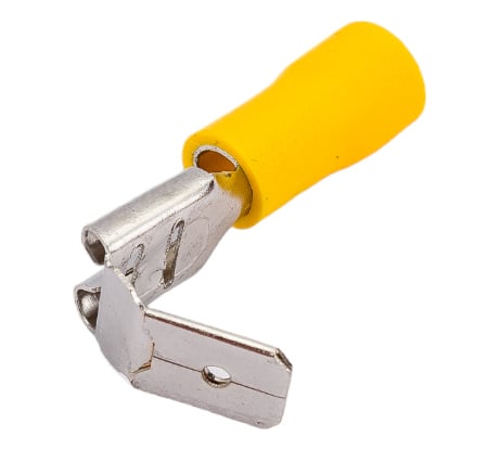 Изолированная клемма "мама"+"папа" 2в1 Nord-Yada 6.3мм+штекер-6.3мм 4-6кв.мм (желтая) 906331