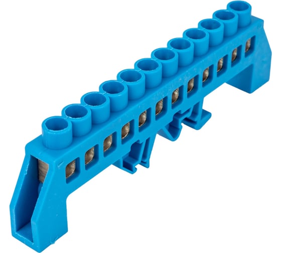 Нулевая шина в комбинированном синем изоляторе на DIN-рейку REXANT