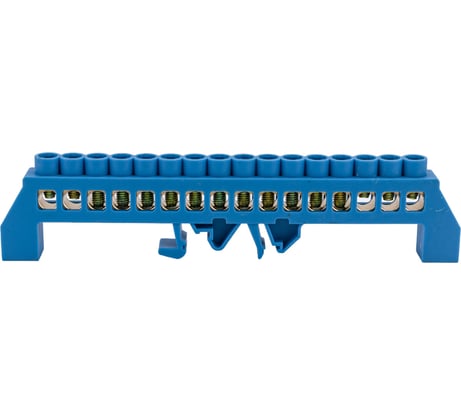 Нулевая N шина в комбинированном синем изоляторе на DIN-рейку REXANT 8x12 мм 16 групп 11-2320