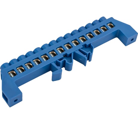 Нулевая N шина в комбинированном синем изоляторе на DIN-рейку REXANT 8x12 мм 14 групп 11-2319