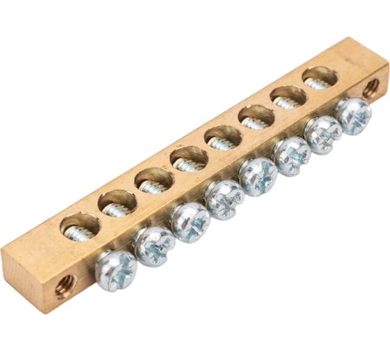 Шина PEN земля-ноль REXANT 6x9 мм 8/2 8 групп/крепеж по краям 11-2366