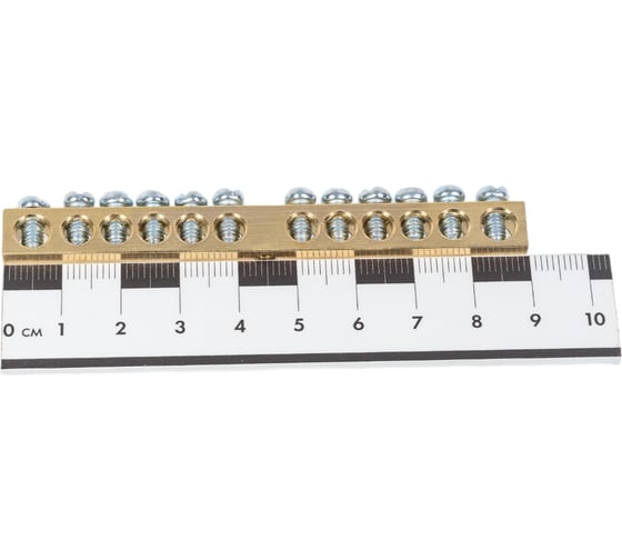 Шина PEN земля-ноль REXANT 6x9 мм 12/1 12 групп/крепеж по центру 11-2360