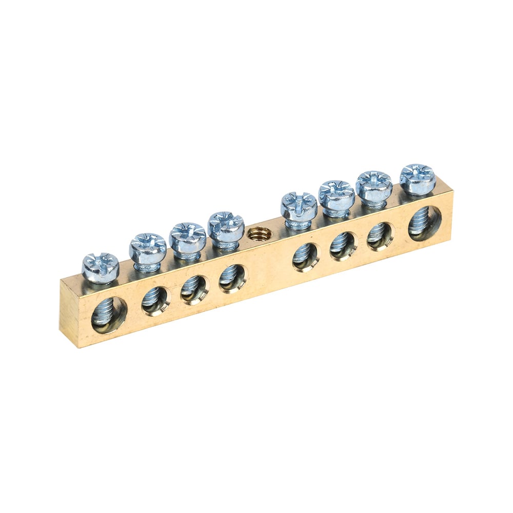 Шина PEN земля-ноль REXANT 6x9 мм 8/1 8 групп/крепеж по центру 11-2372 ...