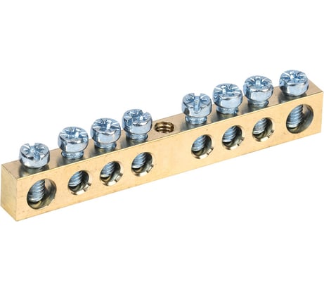 Шина PEN земля-ноль REXANT 6x9 мм 8/1 8 групп/крепеж по центру 11-2372