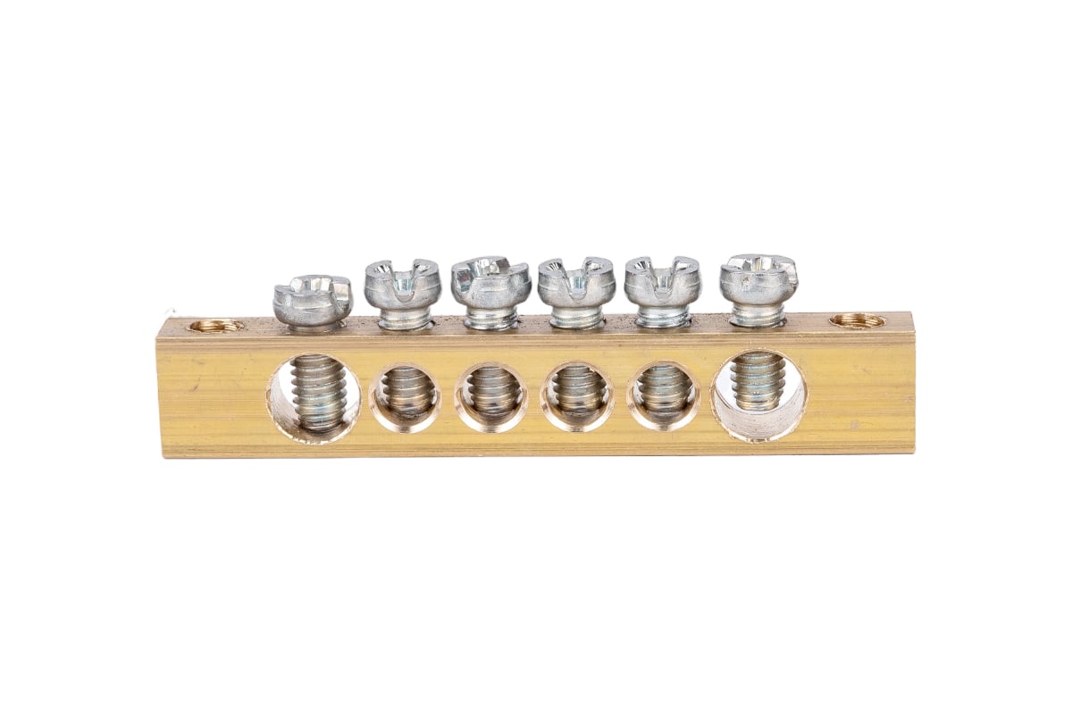 Шина PEN земля-ноль REXANT 6x9 мм 6/2 6 групп/крепеж по краям 11-2365 ...