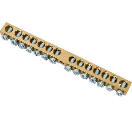 Шина PEN земля-ноль REXANT 6x9 мм 14/1 14 групп/крепеж по центру 11-2361