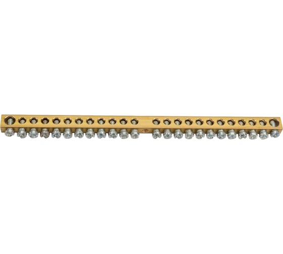 Шина PEN земля-ноль REXANT 6x9 мм 24/1 24 группы/крепеж по центру 11-2364