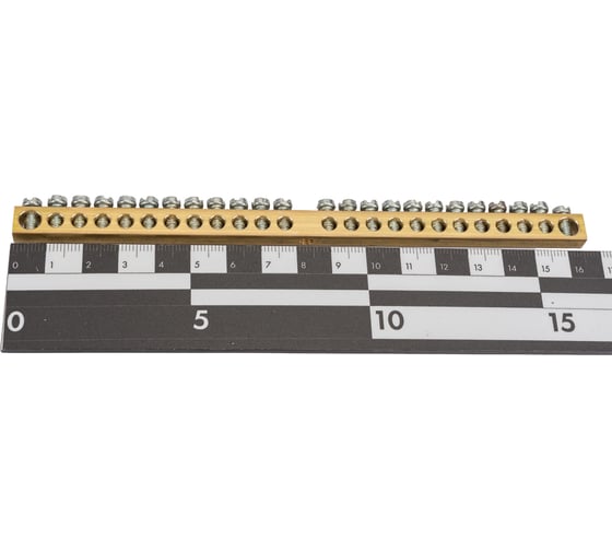 Шина PEN земля-ноль REXANT 6x9 мм 24/1 24 группы/крепеж по центру 11-2364