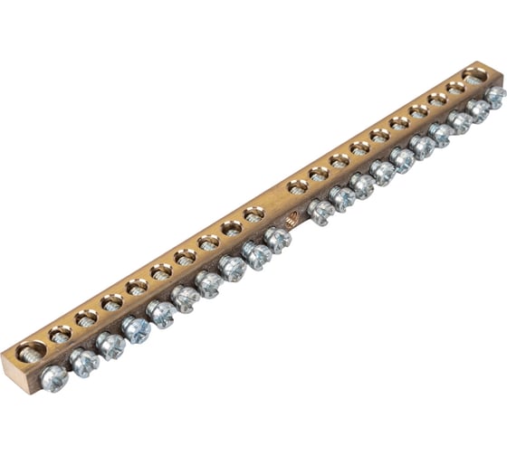 Шина PEN земля-ноль REXANT 6x9 мм 20/1 20 групп/крепеж по центру 11-2362