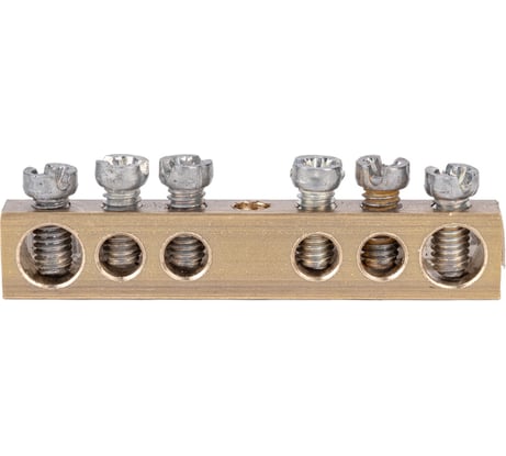 Шина PEN земля-ноль REXANT 6x9 мм 6/1 6 групп/крепеж по центру 11-2357