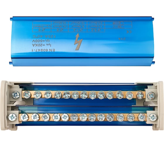 Шина на DIN-рейку в корпусе кросс-модуль REXANT 2x15 11-2302-15