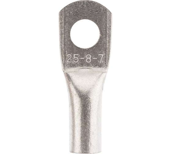 Медный луженый наконечник REXANT ТМЛ 25–8–7 (25мм2 - d8мм) ГОСТ 7386-80, 10 шт. 07-5313-3