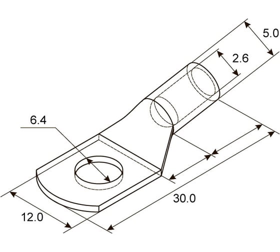 Наконечник REXANT ТМЛ 2,5–6–2,6 (2,5мм2 - d 6мм) ГОСТ 7386-80 уп.100 шт 07-5302-5