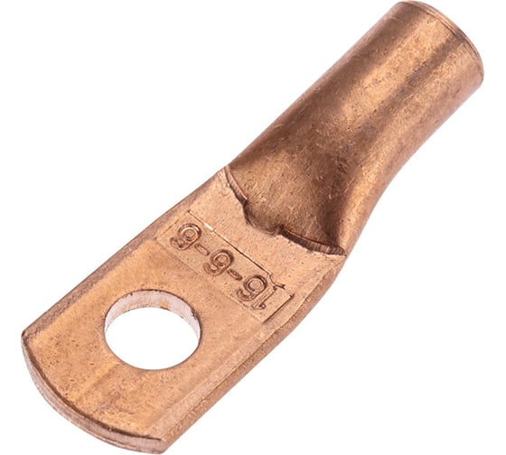 Медный наконечник REXANT ТМ 16-6-6 (16мм2 - d 6мм) уп.100 шт 07-5310-2 1