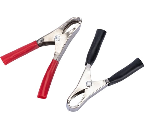 Зажимы "крокодилы" AUTOVIRAZH 15А 53мм 2шт(красный+черный) AV-010201