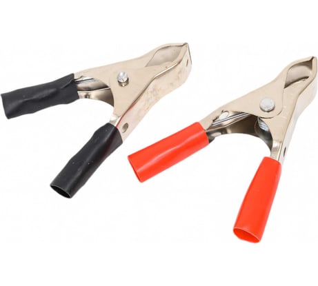 Зажимы "крокодилы" AUTOVIRAZH 10А 50мм 2шт(красный+черный) AV-010200